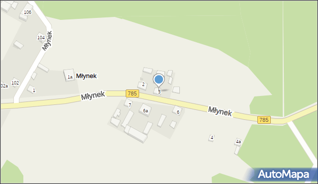 Młynek, Młynek, 3, mapa Młynek