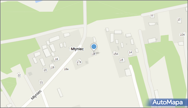 Młyniec, Młyniec, 16, mapa Młyniec