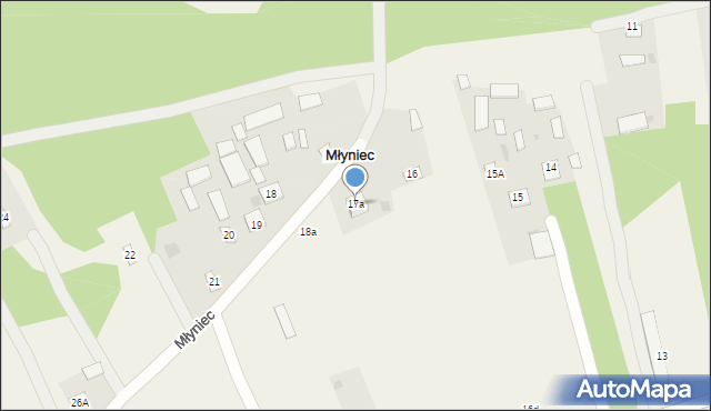 Młyniec, Młyniec, 17a, mapa Młyniec