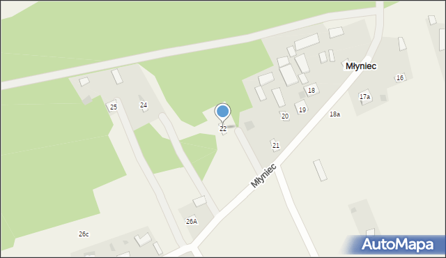 Młyniec, Młyniec, 22, mapa Młyniec
