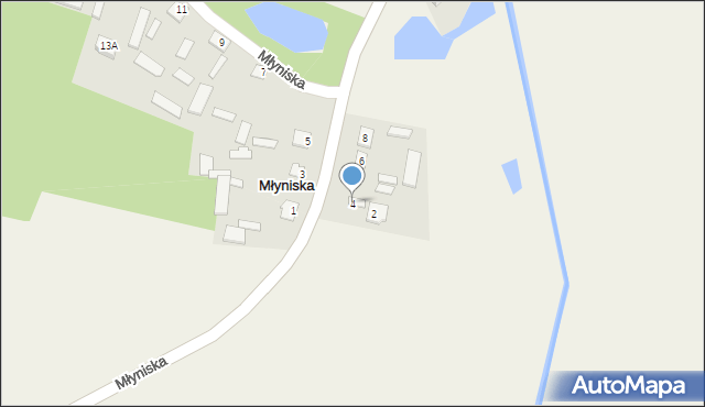 Młyniska, Młyniska, 4, mapa Młyniska