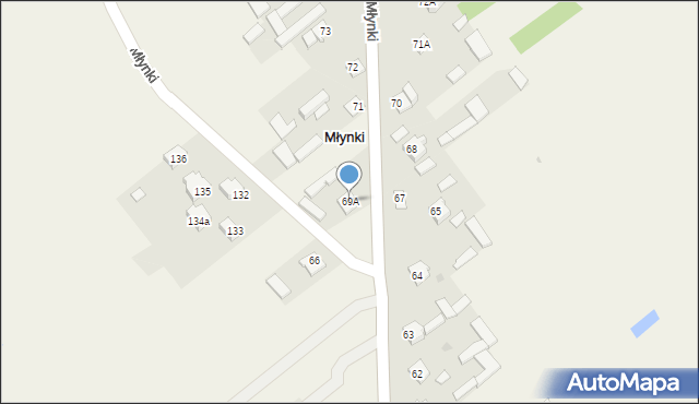 Młynki, Młynki, 69A, mapa Młynki