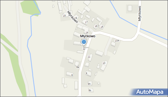 Młynkowo, Młynkowo, 12, mapa Młynkowo