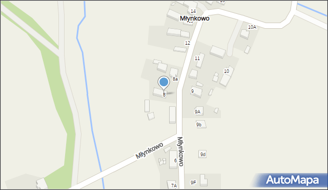 Młynkowo, Młynkowo, 8, mapa Młynkowo