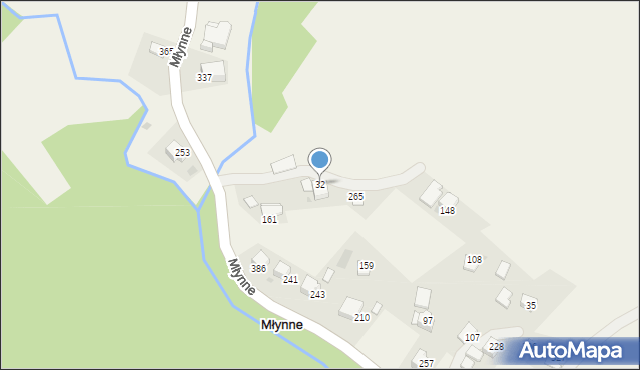 Młynne, Młynne, 32, mapa Młynne