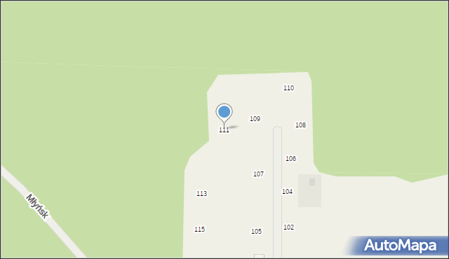 Młyńsk, Młyńsk, 111, mapa Młyńsk