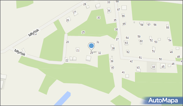 Młyńsk, Młyńsk, 23, mapa Młyńsk