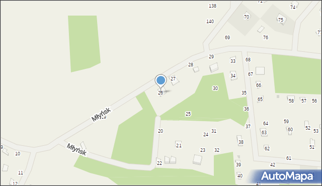 Młyńsk, Młyńsk, 26, mapa Młyńsk