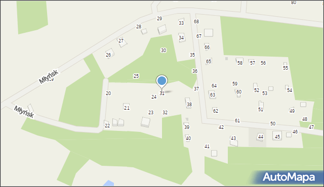 Młyńsk, Młyńsk, 31, mapa Młyńsk