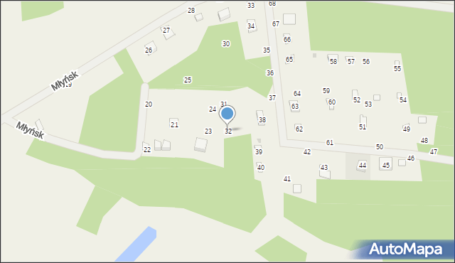 Młyńsk, Młyńsk, 32, mapa Młyńsk