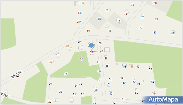 Młyńsk, Młyńsk, 34, mapa Młyńsk