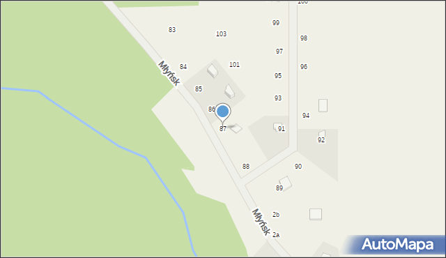 Młyńsk, Młyńsk, 87, mapa Młyńsk