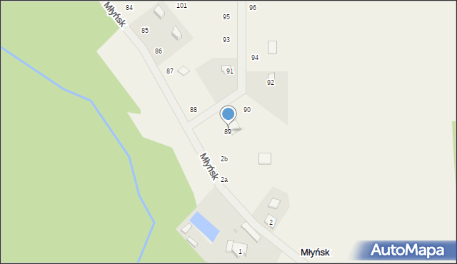 Młyńsk, Młyńsk, 89, mapa Młyńsk
