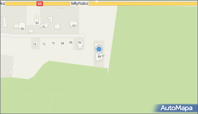 Młyńsko, Młyńsko, 65, mapa Młyńsko