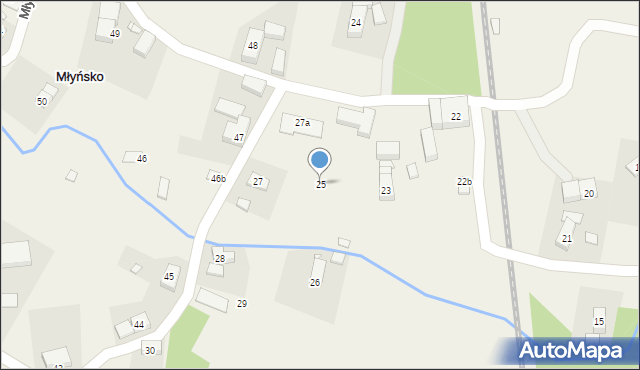Młyńsko, Młyńsko, 25, mapa Młyńsko