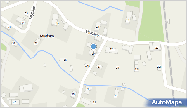 Młyńsko, Młyńsko, 47, mapa Młyńsko