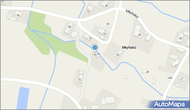 Młyńsko, Młyńsko, 51, mapa Młyńsko