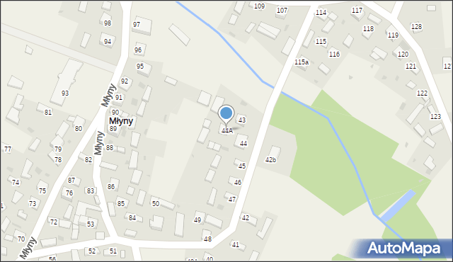 Młyny, Młyny, 44A, mapa Młyny