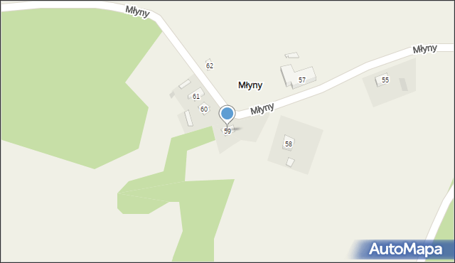 Młyny, Młyny, 59, mapa Młyny