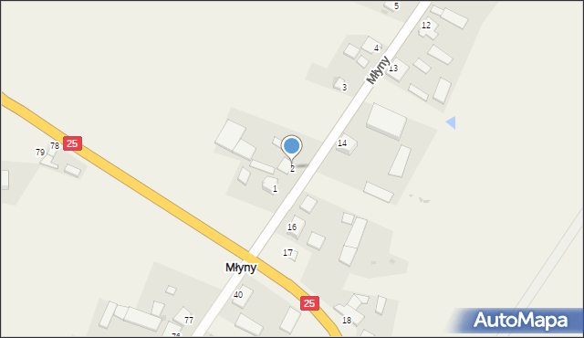 Młyny, Młyny, 2, mapa Młyny