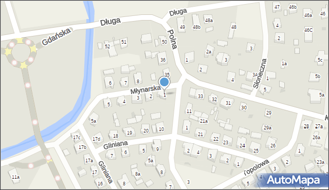 Mosty, Młynarska, 1, mapa Mosty