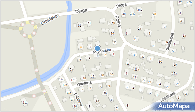 Mosty, Młynarska, 3, mapa Mosty