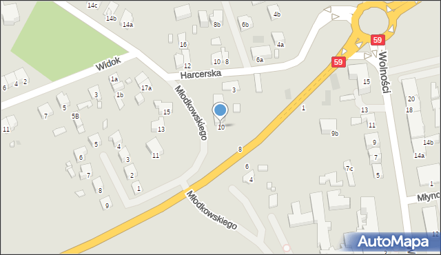 Mrągowo, Młodkowskiego, 10, mapa Mrągowo