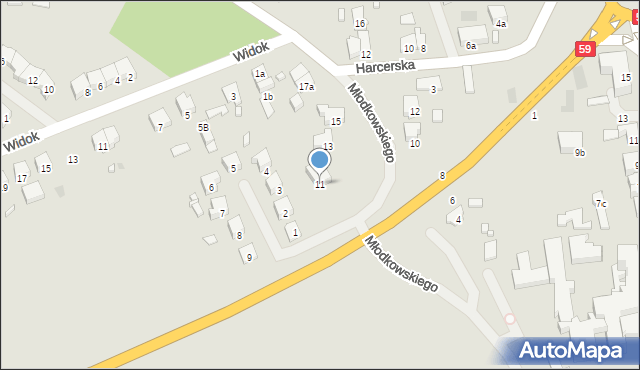 Mrągowo, Młodkowskiego, 11, mapa Mrągowo