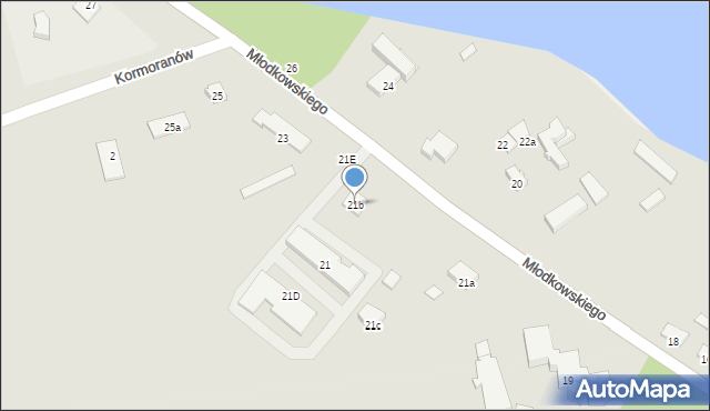 Mrągowo, Młodkowskiego, 21b, mapa Mrągowo