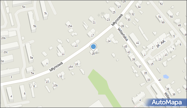 Mrągowo, Młynowa, 20, mapa Mrągowo