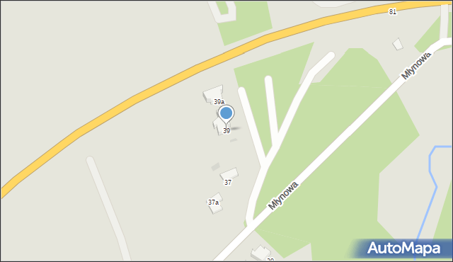 Mrągowo, Młynowa, 39, mapa Mrągowo