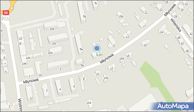 Mrągowo, Młynowa, 7, mapa Mrągowo