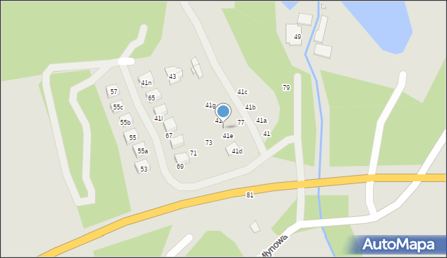 Mrągowo, Młynowa, 75, mapa Mrągowo