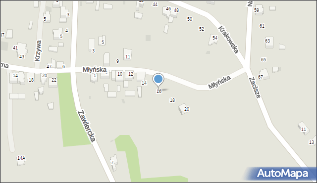 Myszków, Młyńska, 16, mapa Myszków