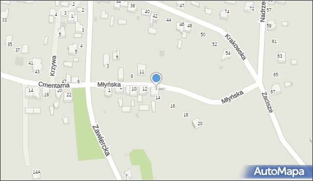 Myszków, Młyńska, 6, mapa Myszków