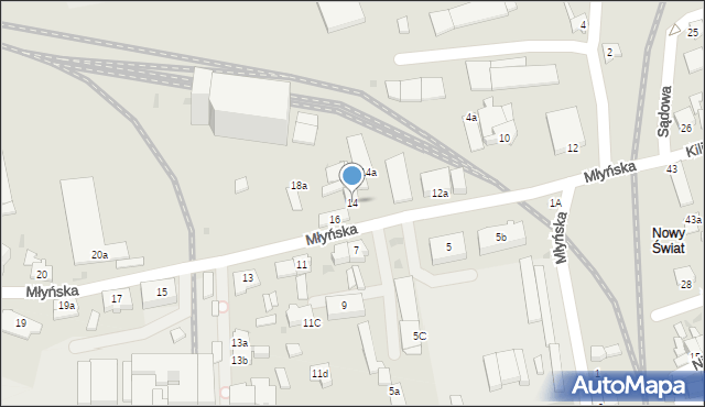 Nakło nad Notecią, Młyńska, 14, mapa Nakło nad Notecią