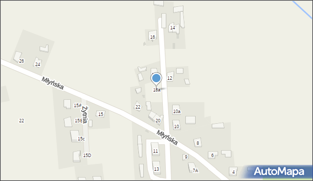 Narzym, Młyńska, 18a, mapa Narzym