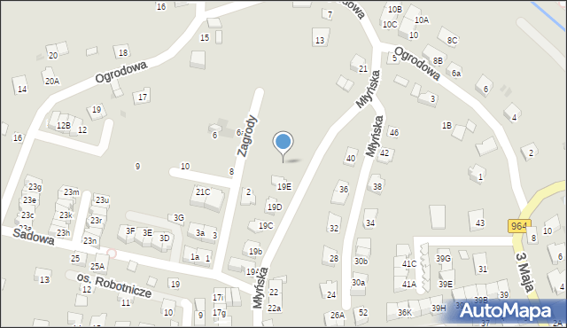 Niepołomice, Młyńska, 19f, mapa Niepołomice