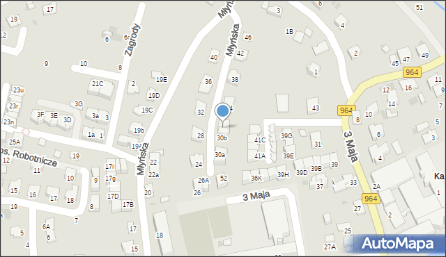 Niepołomice, Młyńska, 30c, mapa Niepołomice