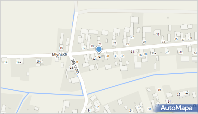 Nowa Cerekwia, Młyńska, 24, mapa Nowa Cerekwia