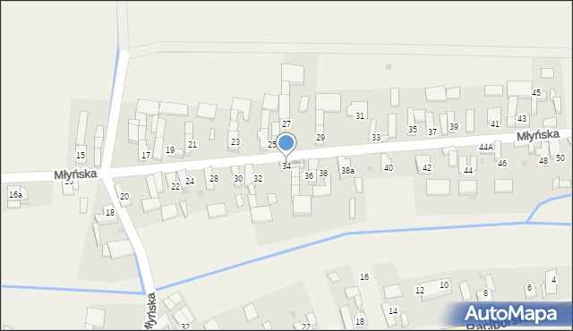 Nowa Cerekwia, Młyńska, 34, mapa Nowa Cerekwia