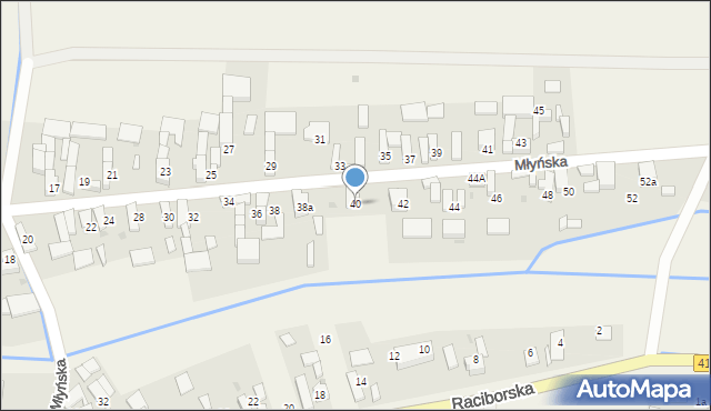 Nowa Cerekwia, Młyńska, 40, mapa Nowa Cerekwia