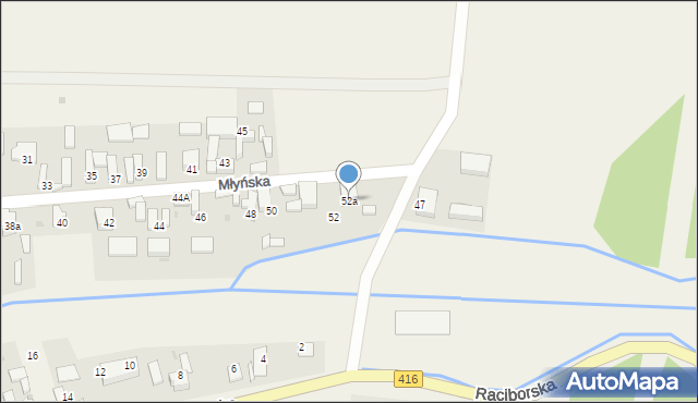 Nowa Cerekwia, Młyńska, 52a, mapa Nowa Cerekwia