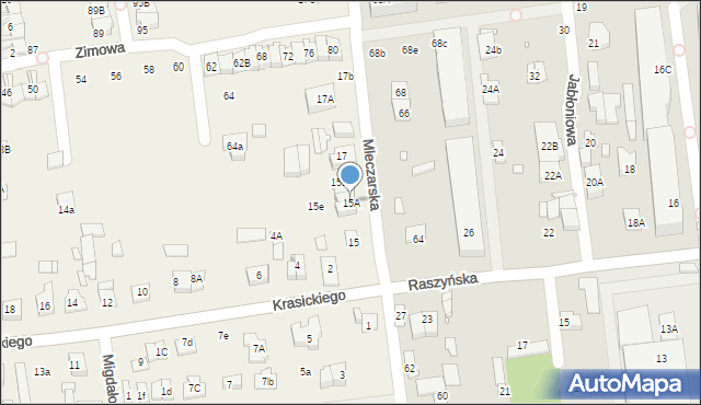 Nowa Iwiczna, Mleczarska, 15A, mapa Nowa Iwiczna