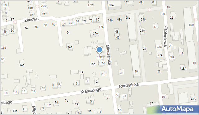 Nowa Iwiczna, Mleczarska, 15D, mapa Nowa Iwiczna