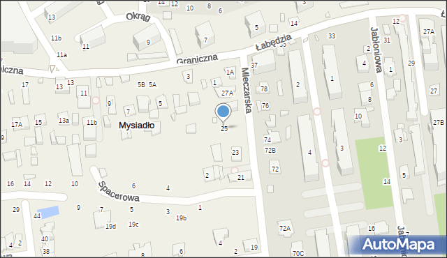 Nowa Iwiczna, Mleczarska, 25, mapa Nowa Iwiczna