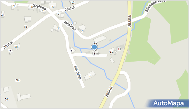 Nowa Ruda, Młyńska, 9, mapa Nowa Ruda