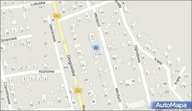 Nowa Sól, Młodych, 7, mapa Nowa Sól