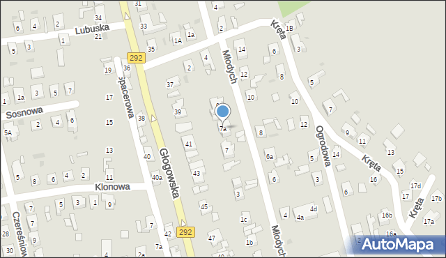Nowa Sól, Młodych, 7a, mapa Nowa Sól