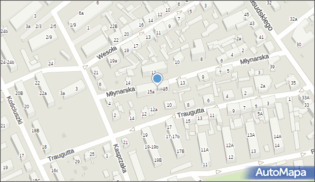 Nowa Sól, Młynarska, 15-15b, mapa Nowa Sól